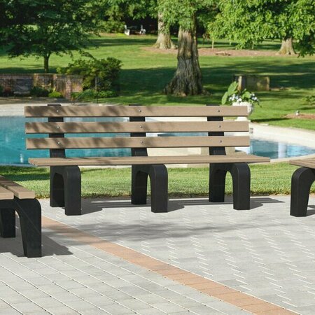 MASONWAYS 72'' x 25'' x 31'' Cedar Plastic Dura-Bench with Black Legs 600TRAD460CE